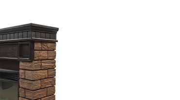 Портал Firelight Bricks Wood 25 камень темный, шпон венге